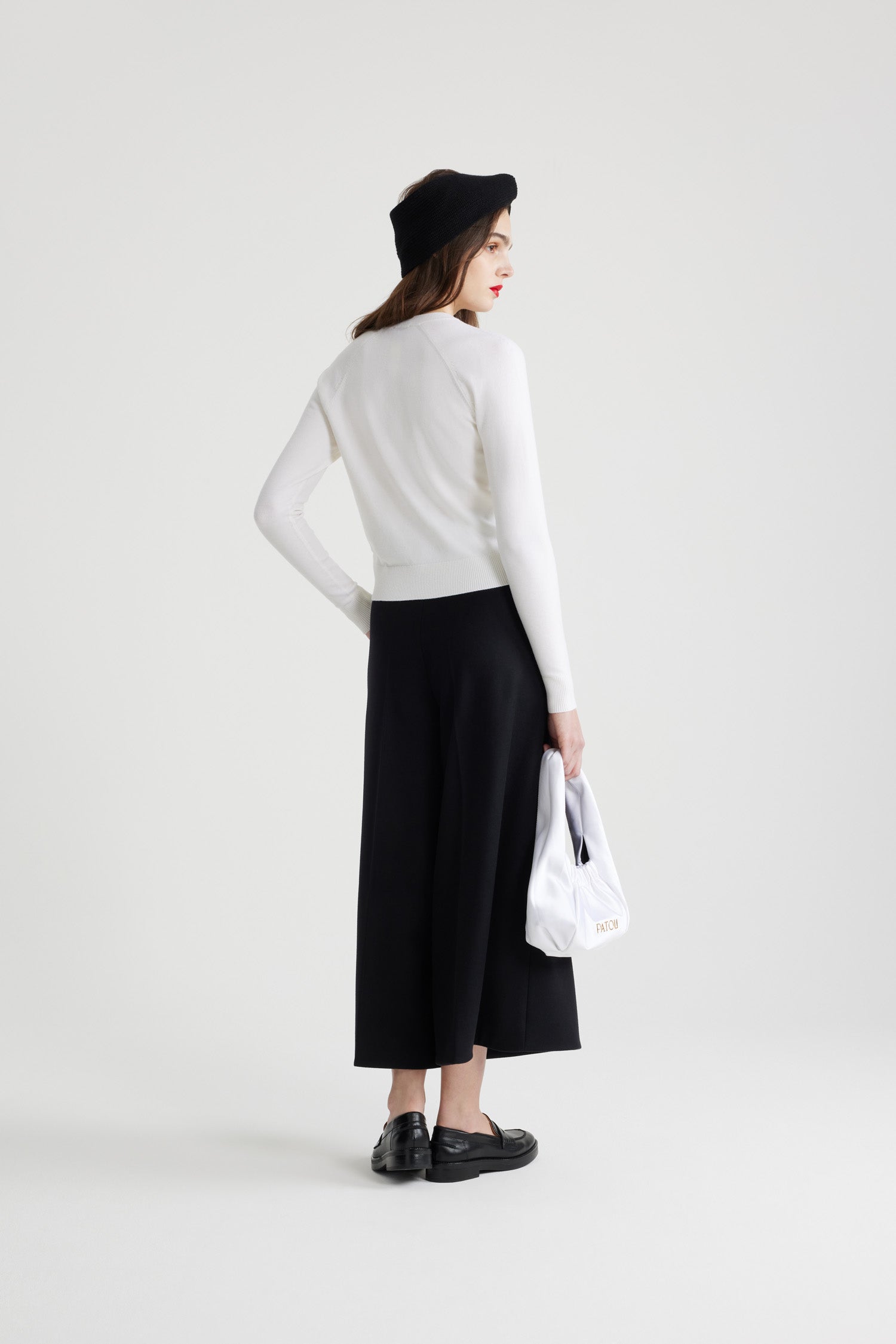 Patou H25KN1108080001W pull blanc laine merinos