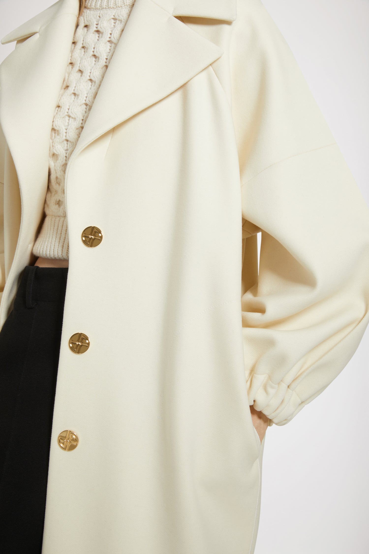 Patou Coats CO018 manteau laine blanc Avalanche