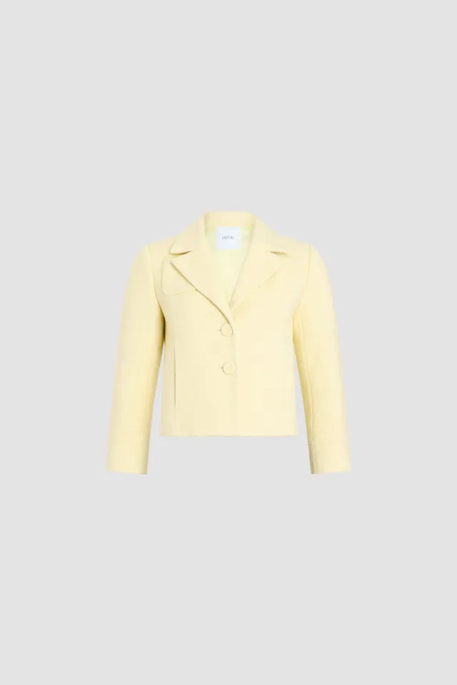 Patou JA046 veste tailleur courte tweed Limelight