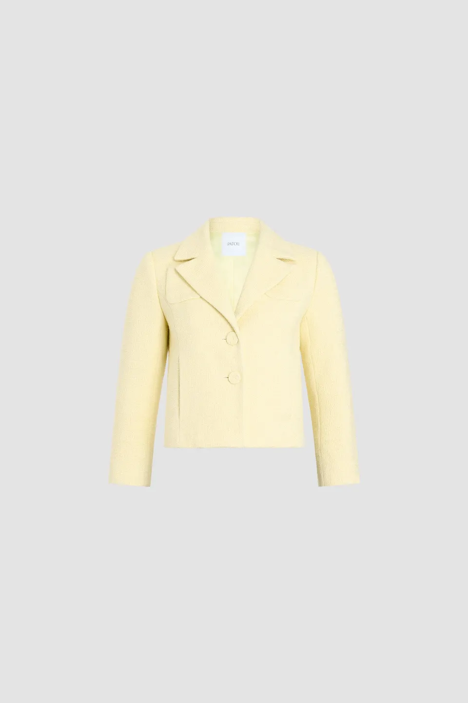 Patou JA046 veste tailleur courte tweed Limelight