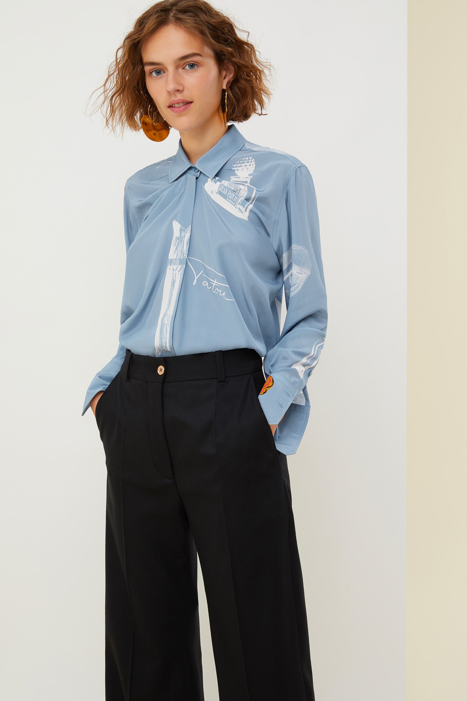 Patou BL003 chemisier soie imprimé Riddle Print