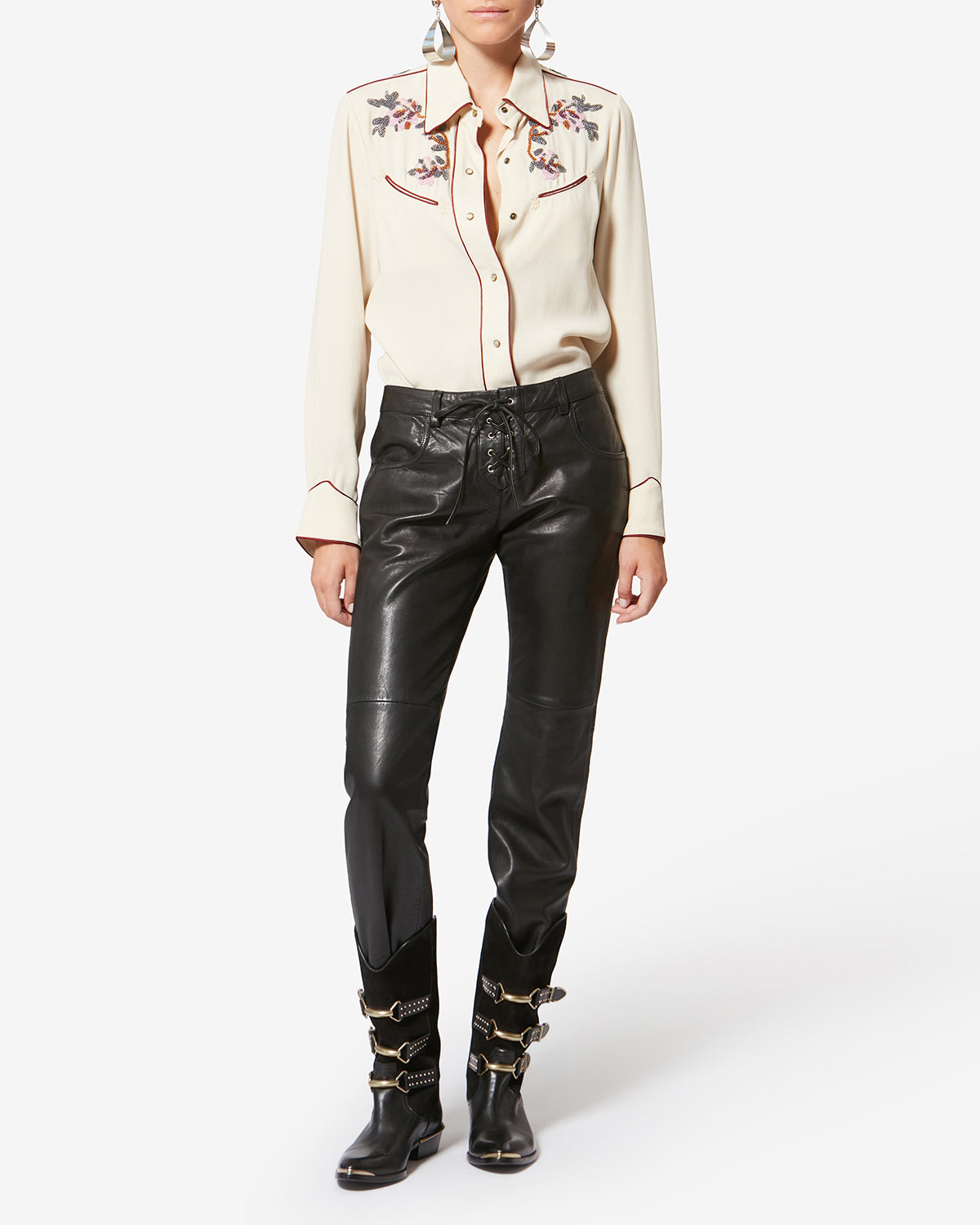 Isabel Marant Mexia bottes cuir noir