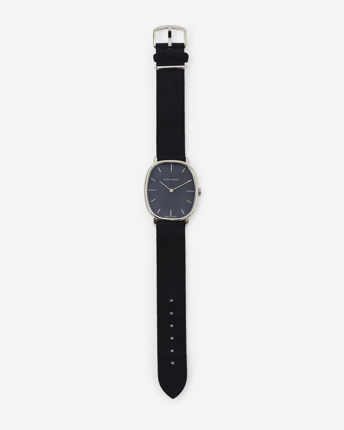 Isabel Marant 28.07 montre anthracite acier et cuir
