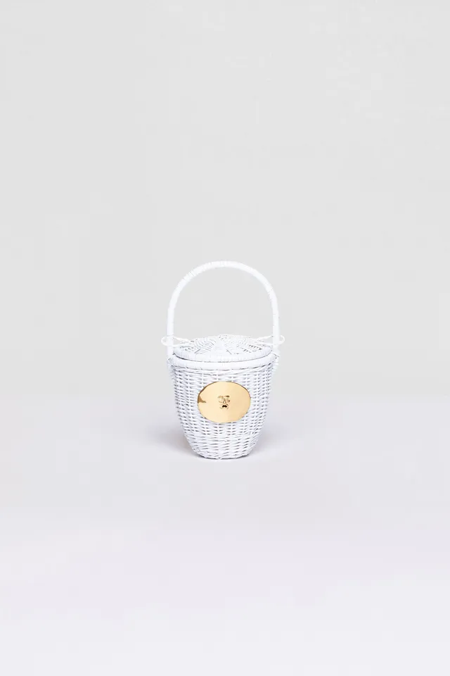 Patou AC003 sac seau osier blanc fait main