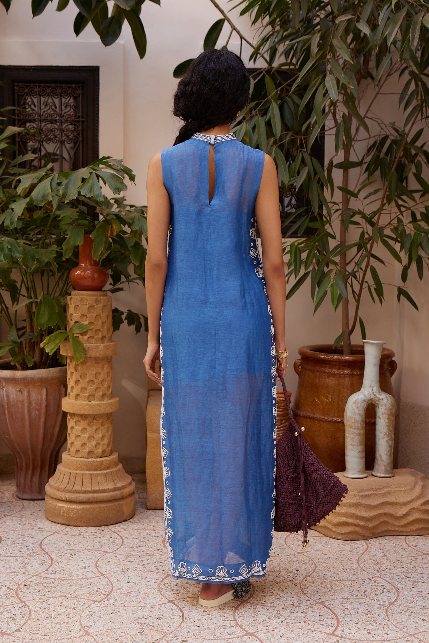 Alemais Yasmeen Embellished Midi Dress robe perles