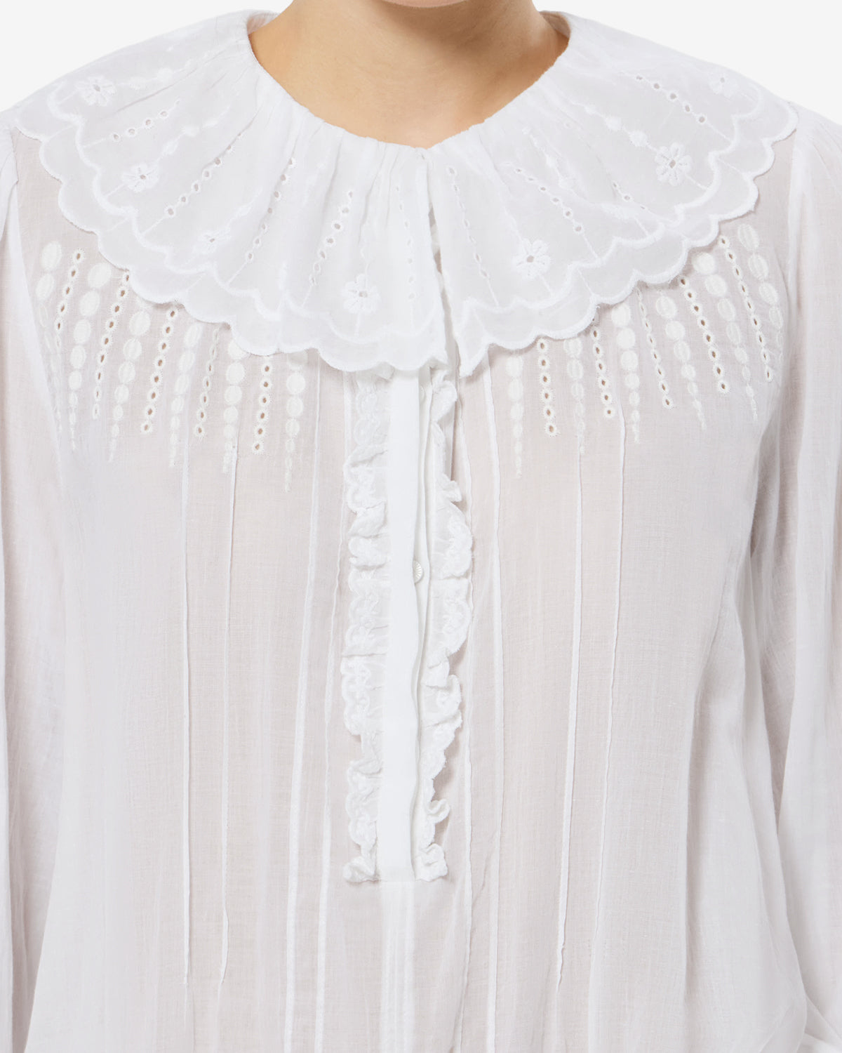 Isabel Marant Lenora robe blanc voile coton brodé