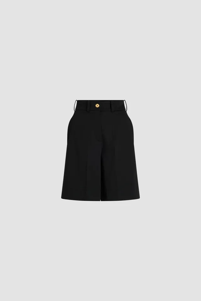 Patou TR048 bermuda gabardine coton bio Noir