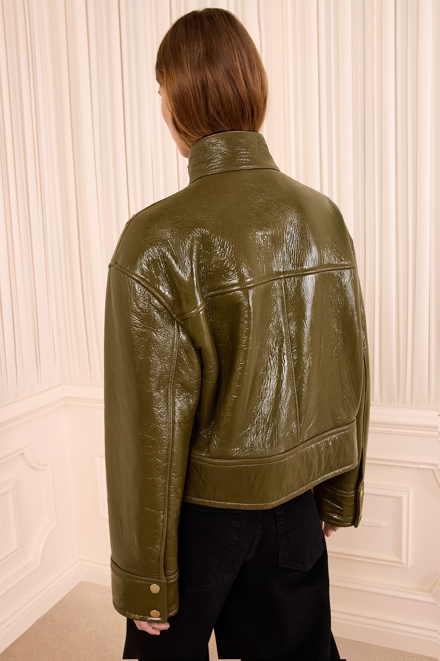 Ulla Johnson Honora Veste cuir Lichen agneau