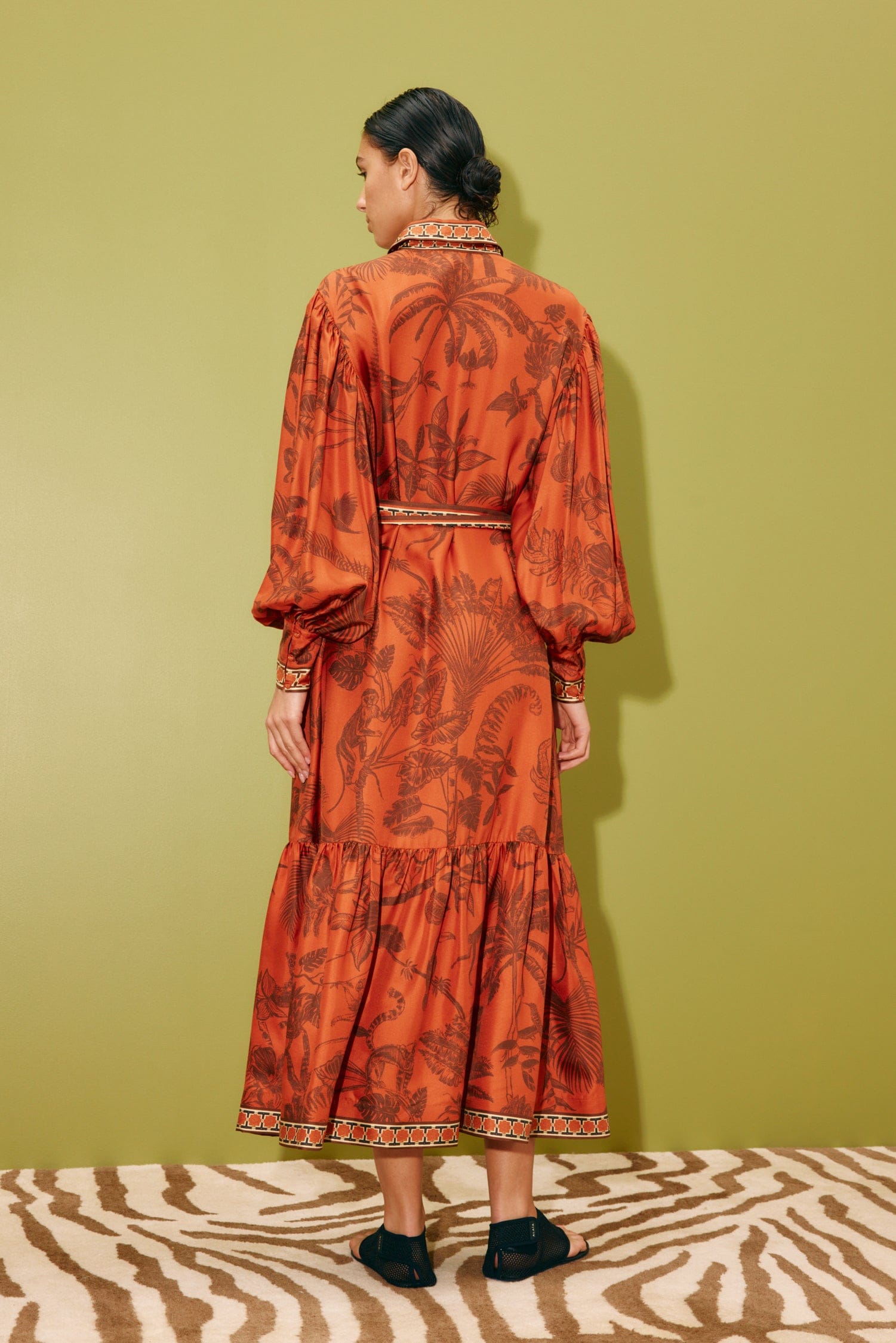 Alemaïs Dresses Monkey Dance Silk Shirtdress robe taille 8