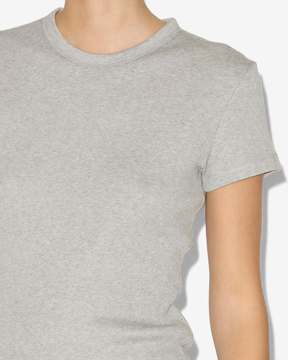 Isabel Marant Taomi t-shirt gris coton côtelé