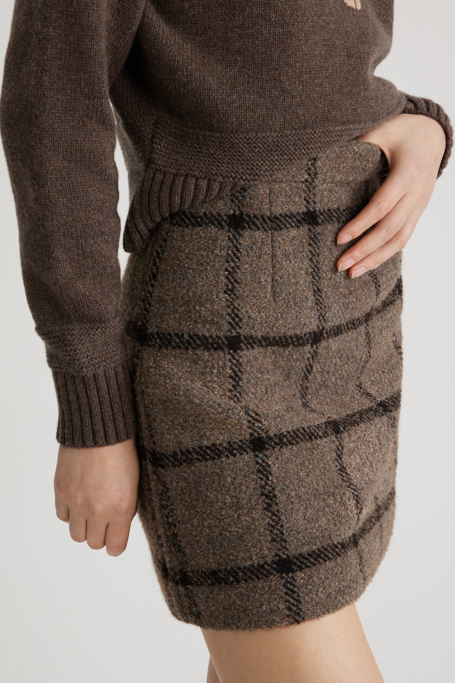 Patou Skirts H24SK07201845061 mini jupe gris à carreaux