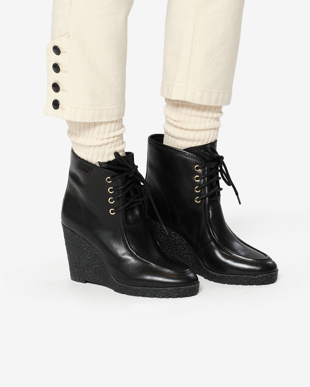 Isabel Marant Cylia bottines cuir noir talon 7,5 cm