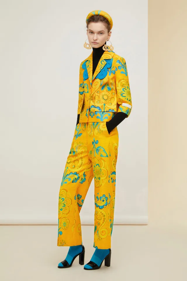 Patou A21TR00100885033 pantalon court tweed Honey Flower