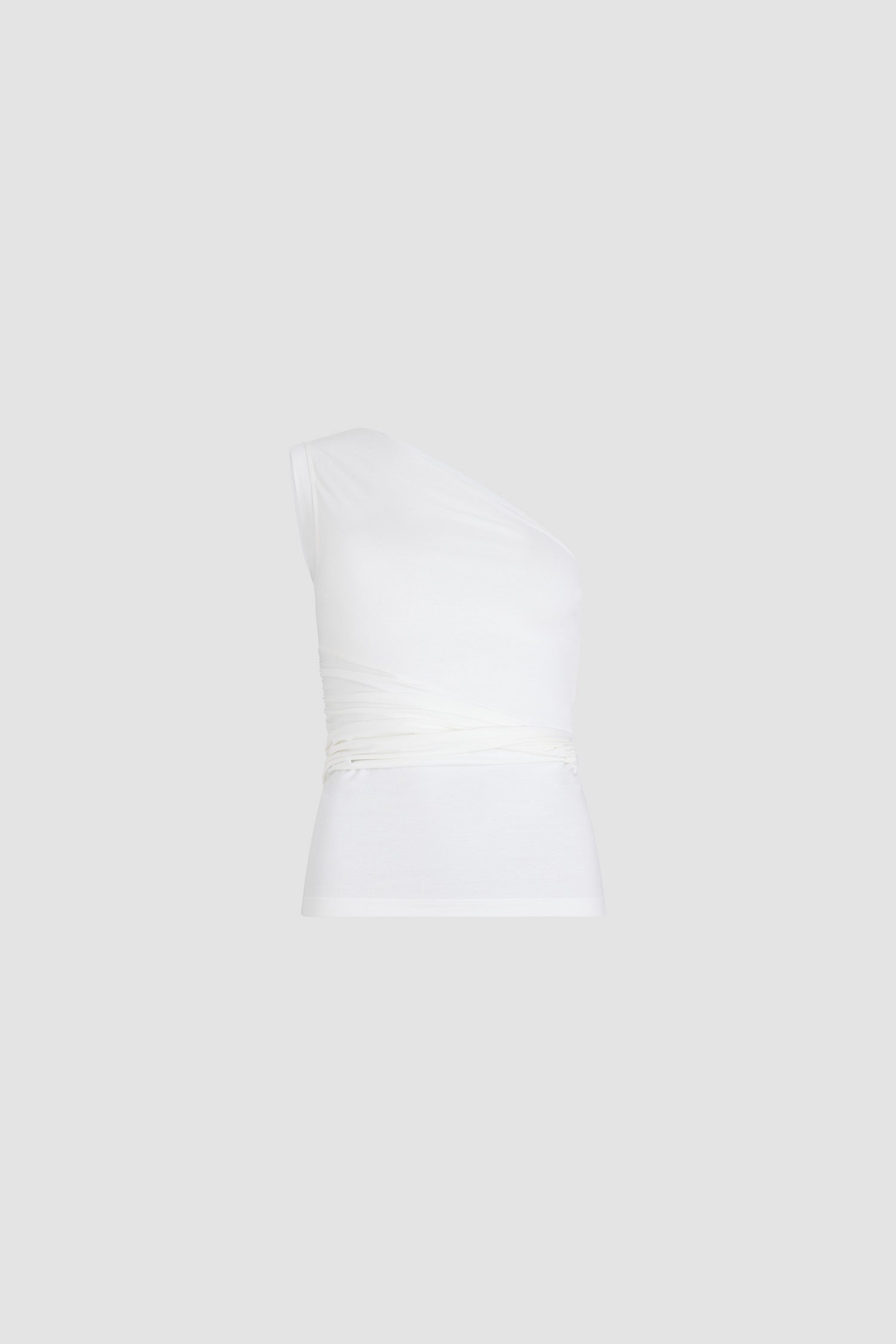 Patou JE154 top une-épaule coton bio blanc