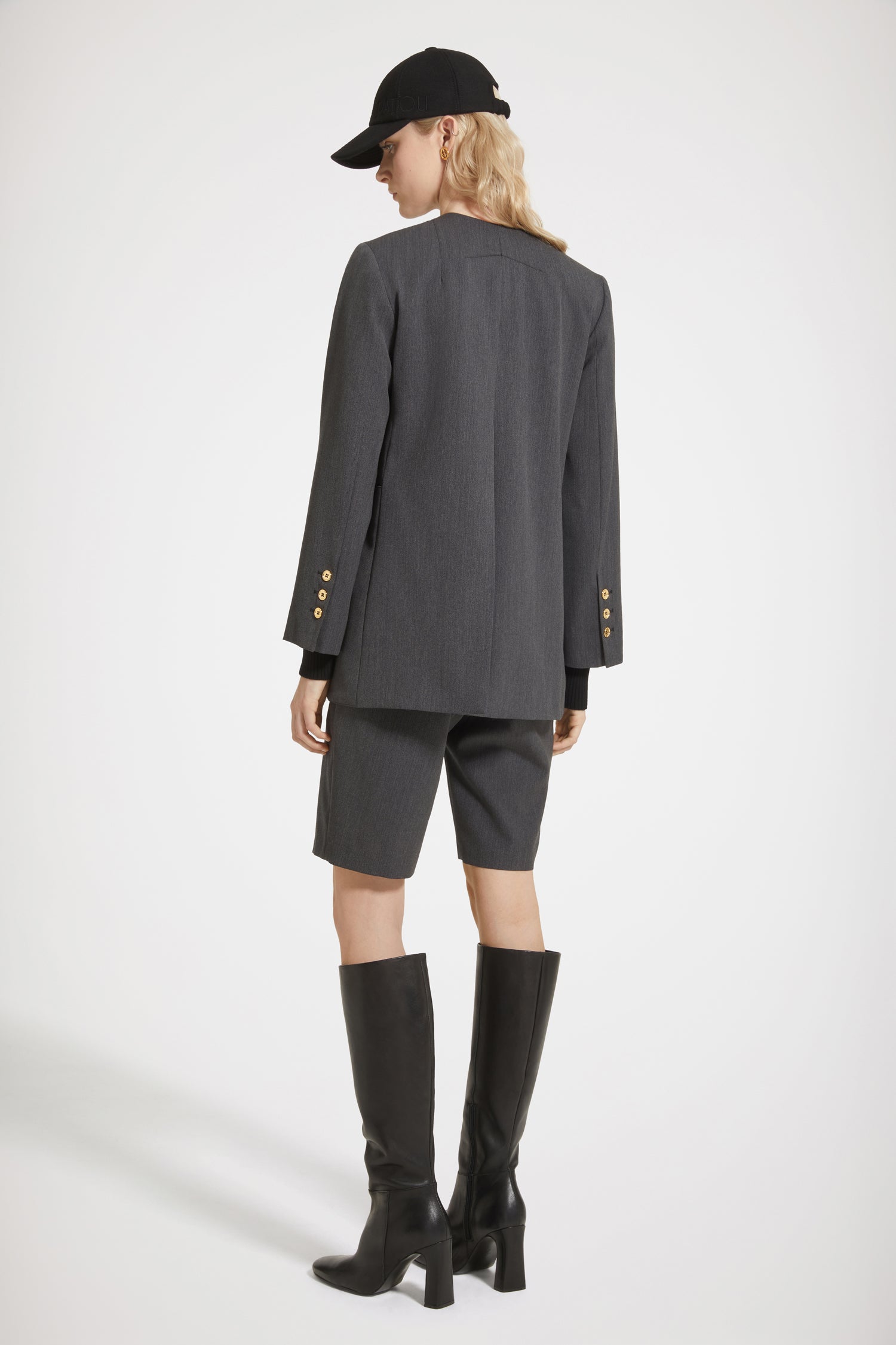 Patou H23JA0020103959A veste croisée anthracite laine 34-44
