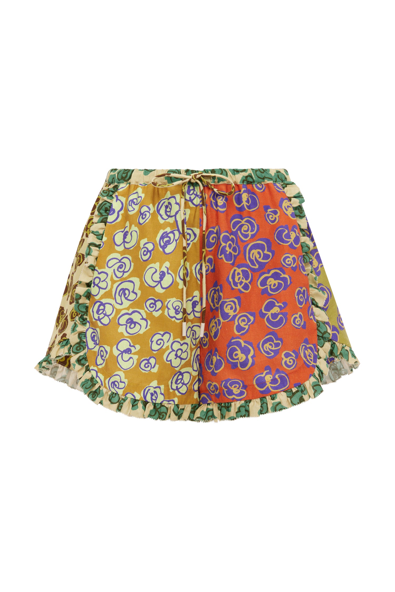 Alemaïs Patty short chanvre floral cordon
