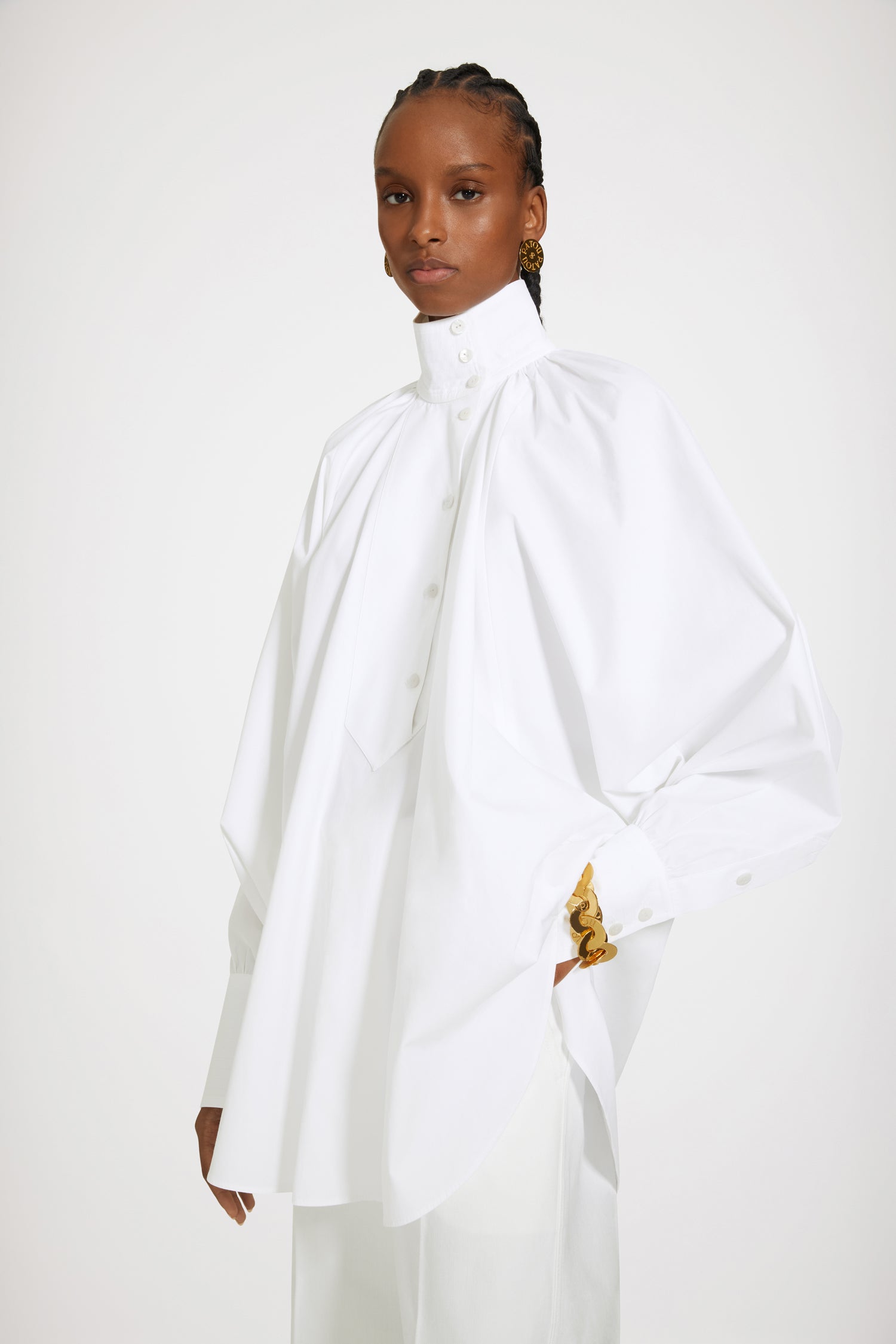Patou High-neck blouse blouse coton blanc White 38