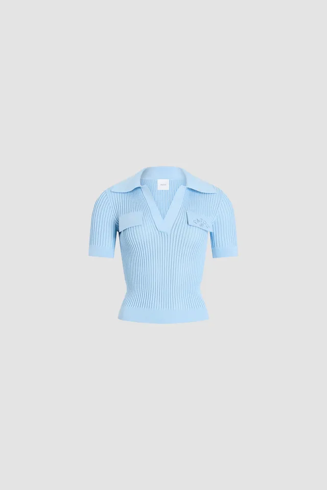 Patou P26KN341 polo coton brodé bleu Riviera