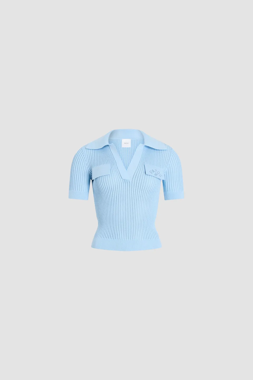 Patou P26KN341 polo coton brodé bleu Riviera
