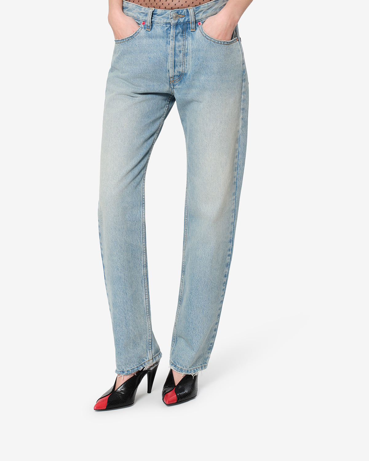 Isabel Marant Daya jean bleu vintage regular coton