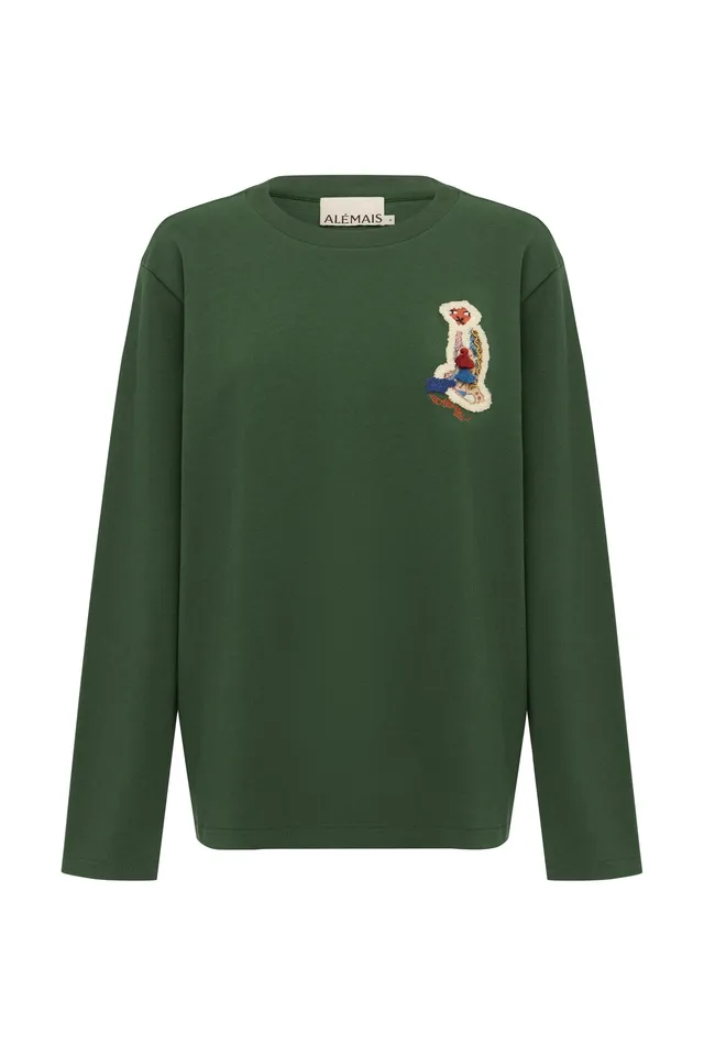 Alemäis Carmine tee manche longue coton bio brodé