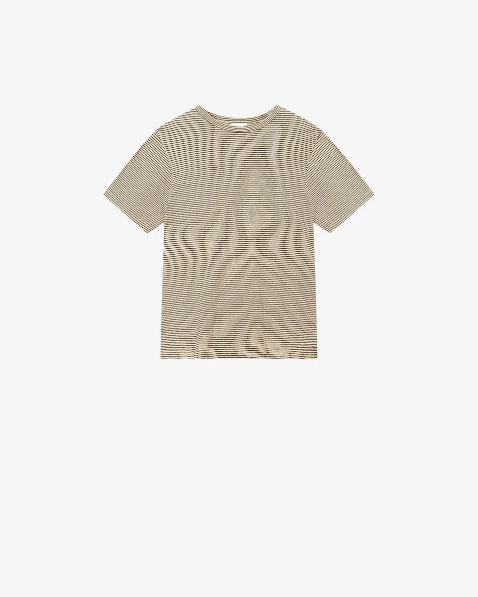 Isabel Marant Zewel TS0001FD-D1N02E t-shirt noir-beige lin