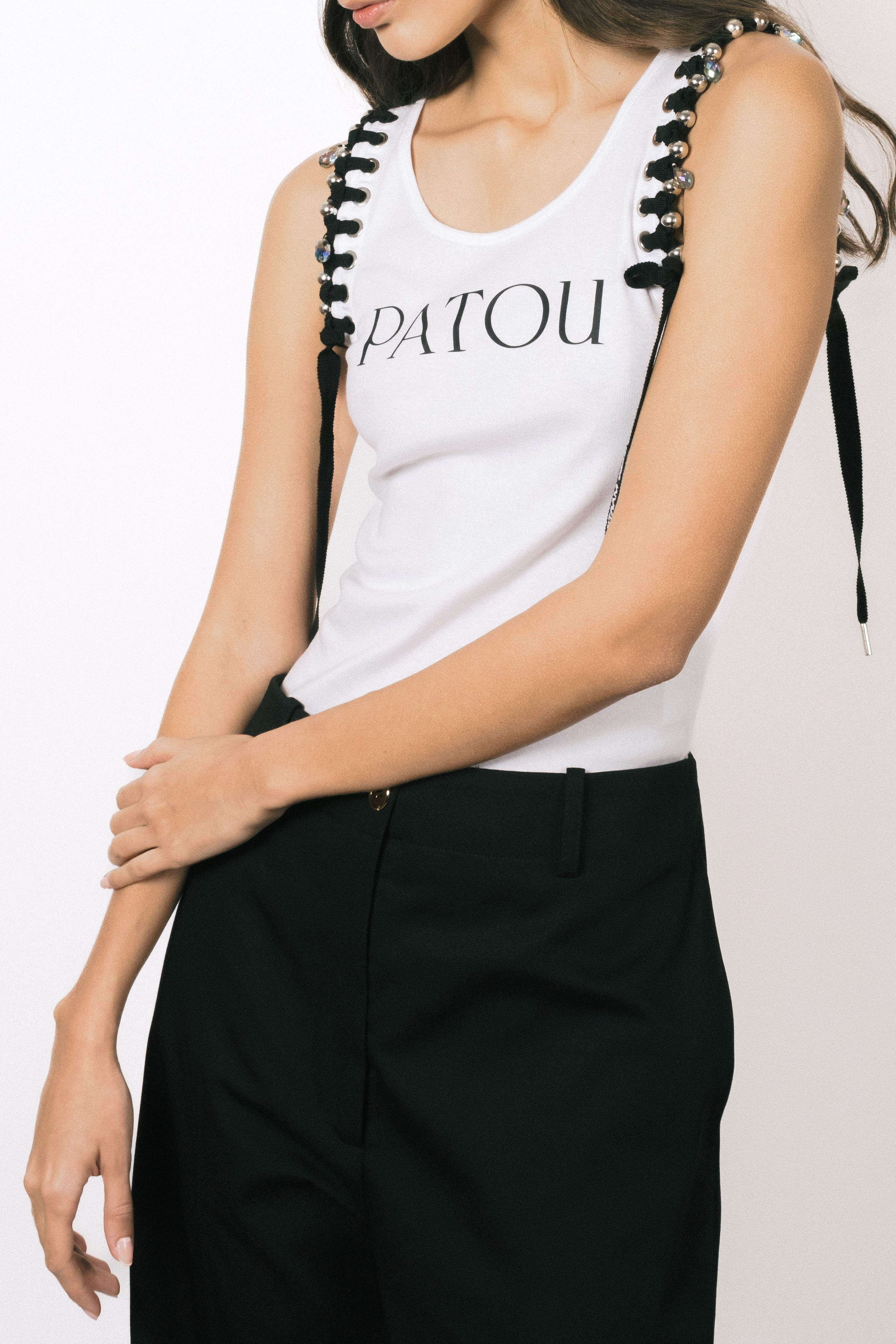 Patou SP051 Débardeur Coton Bio Noir Upcycling Tank