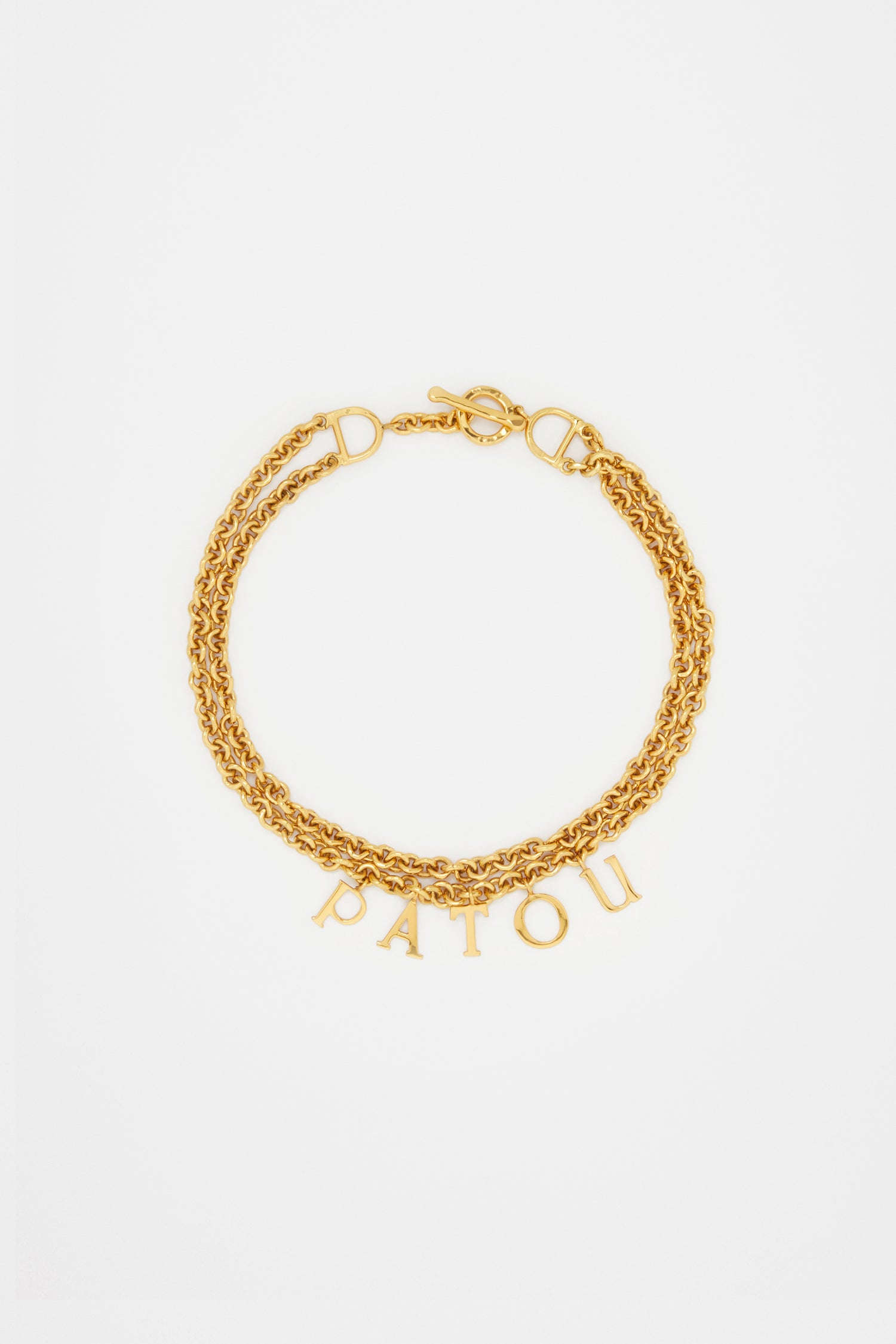 Patou JW098 collier laiton doré double chaîne Gold
