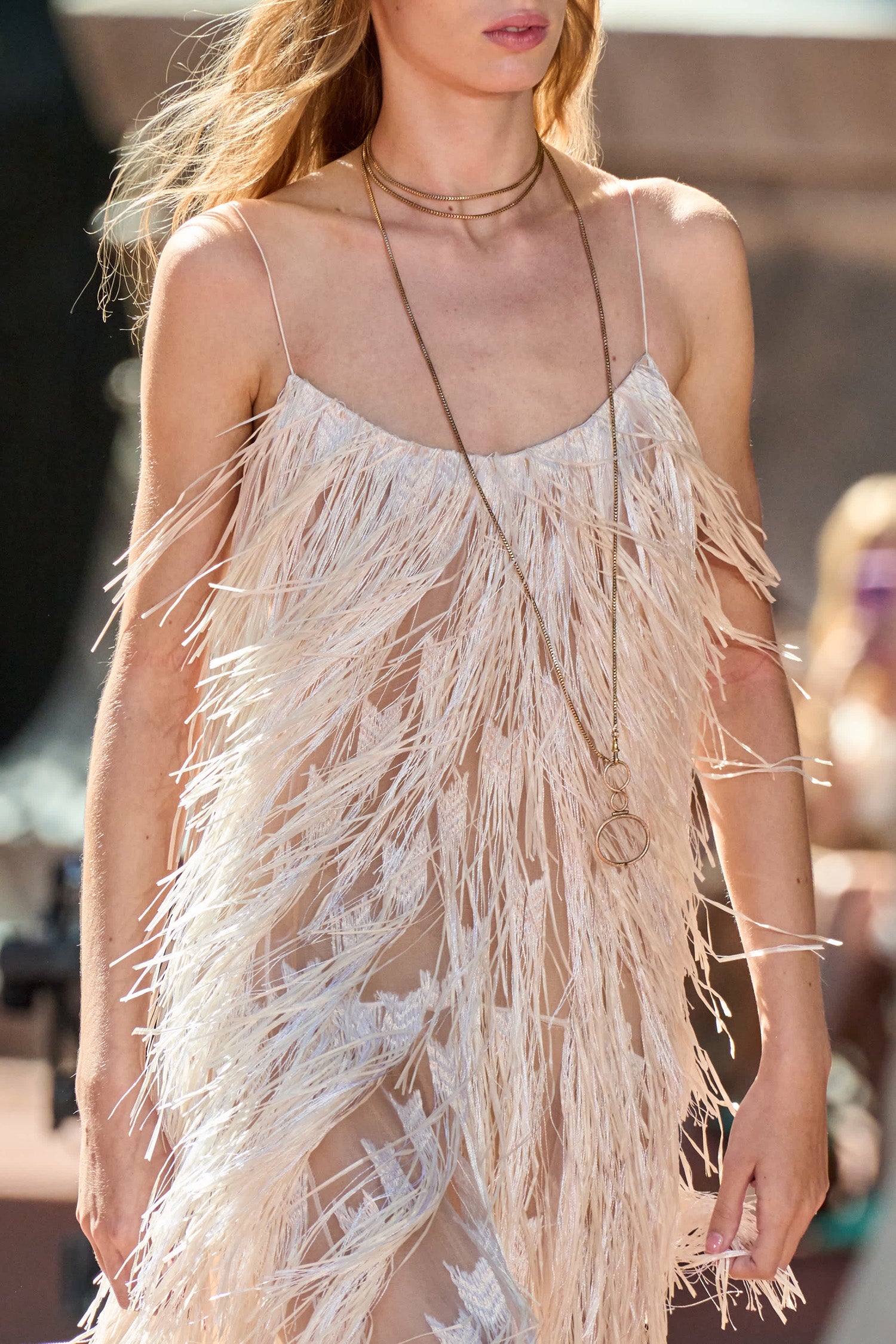 Ulla Johnson Maria SP270151 robe maxi Ecru à franges