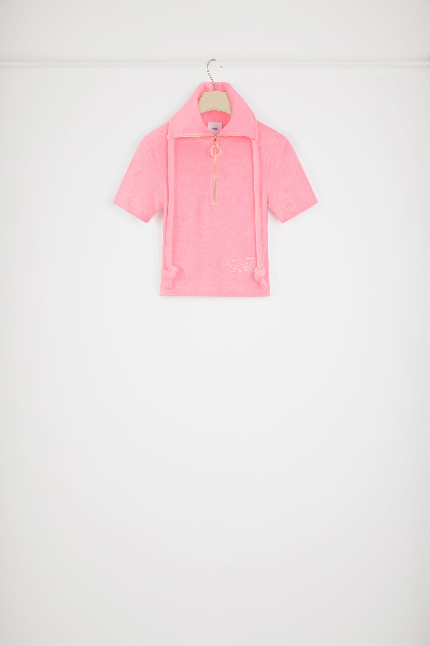 Patou JE101 polo coton bio rose zip