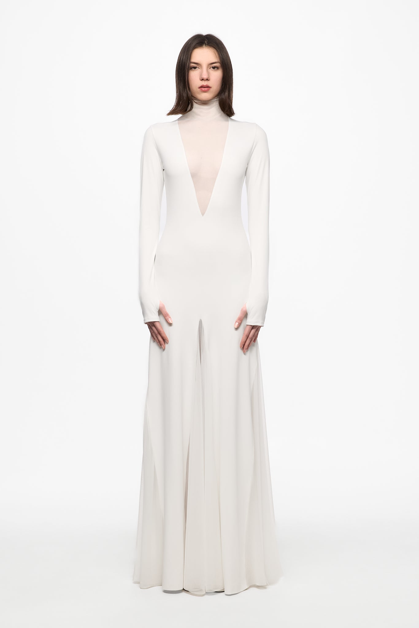 ATU Body Couture White Maxi robe blanche tulle taille S