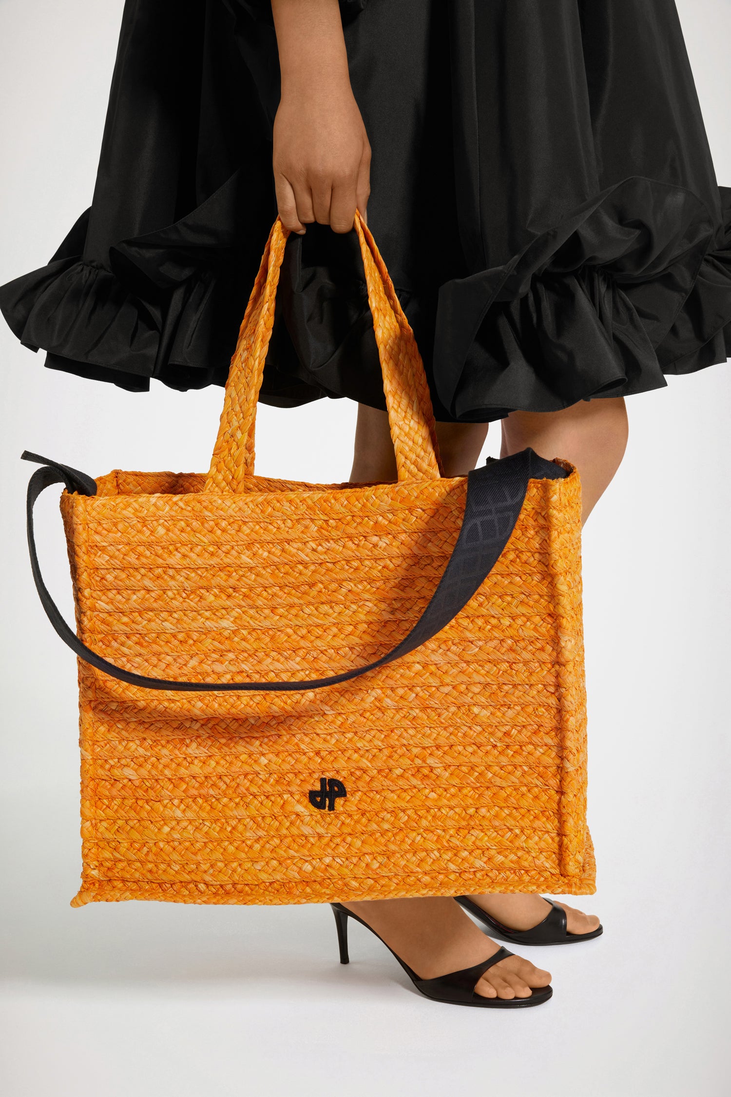 Patou JP Tote AC024 sac raphia orange Marigold TU