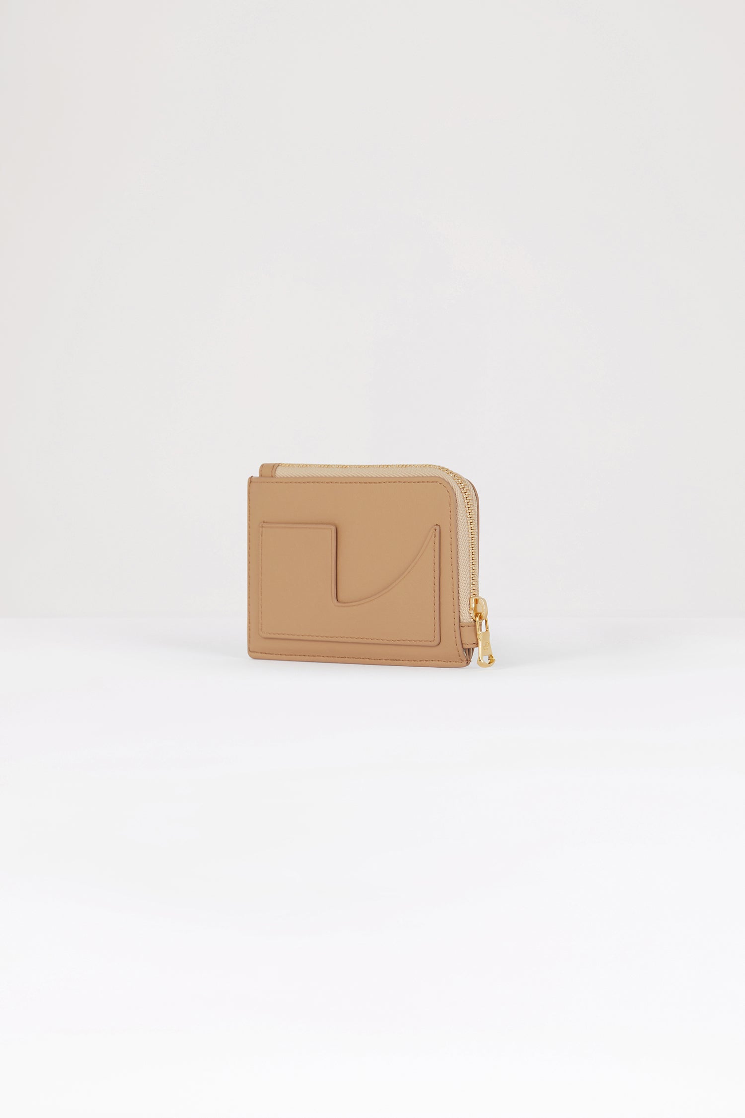 Patou SL005 porte-cartes cuir beige zippé TU