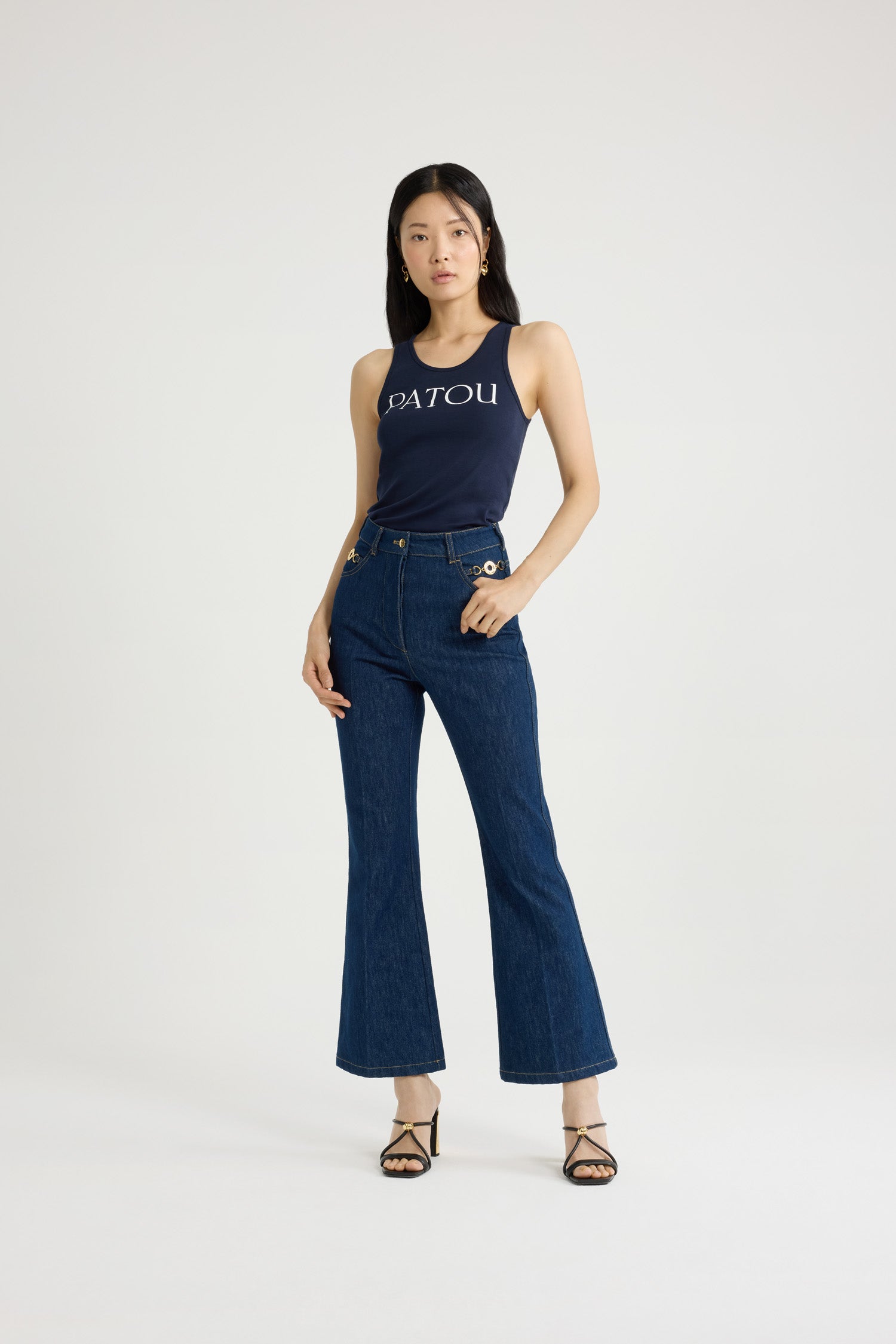 Patou JE015 débardeur coton bio bleu Navy Black