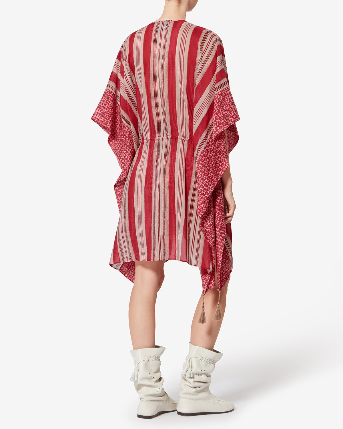 Isabel Marant Loreliz kaftan rouge coton soie