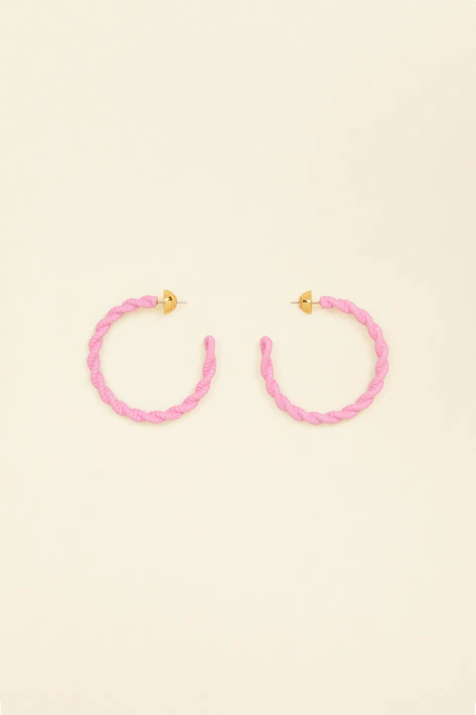 Patou JW073 boucles créoles tressées rose antique