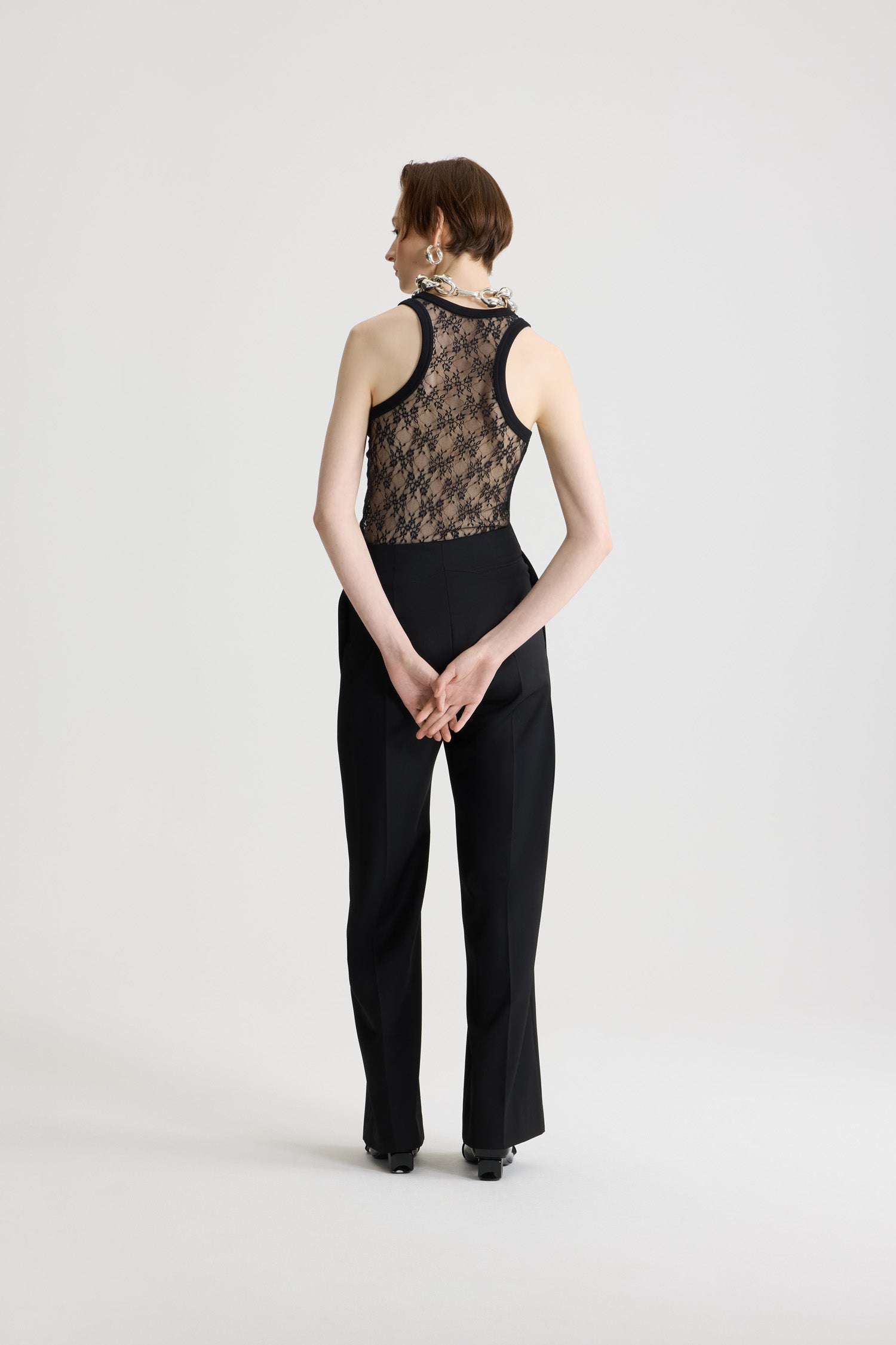 Patou JE175 débardeur dentelle noire XS-XL jersey
