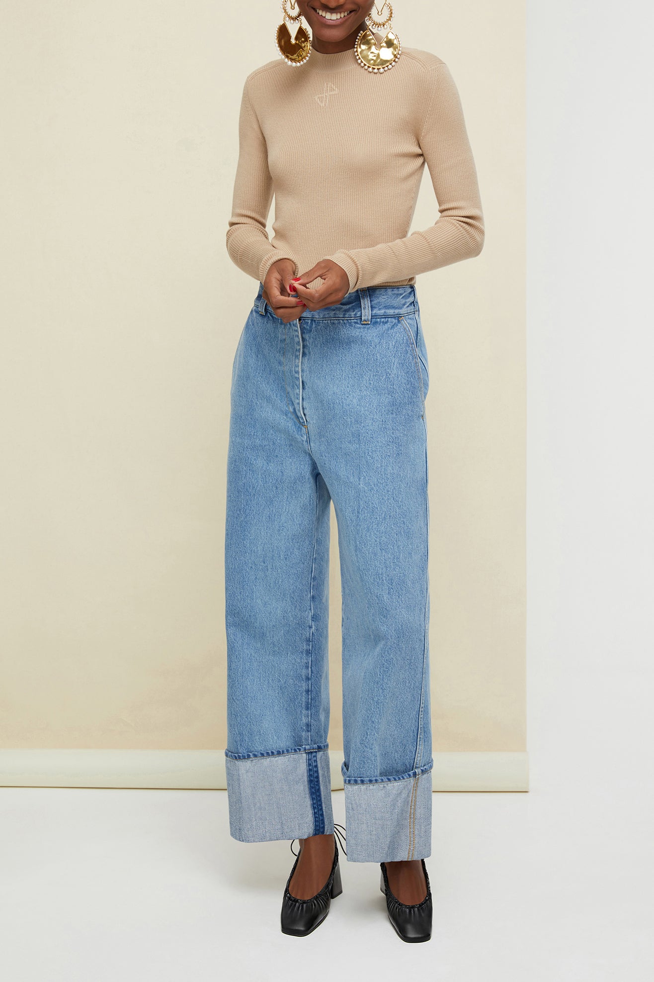 Patou P20TR0030008603D jean droit denim bio Blueberry