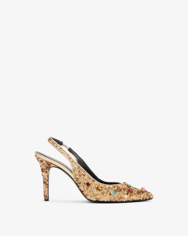 Isabel Marant Pafya escarpins clair doré sequins talon 9 cm