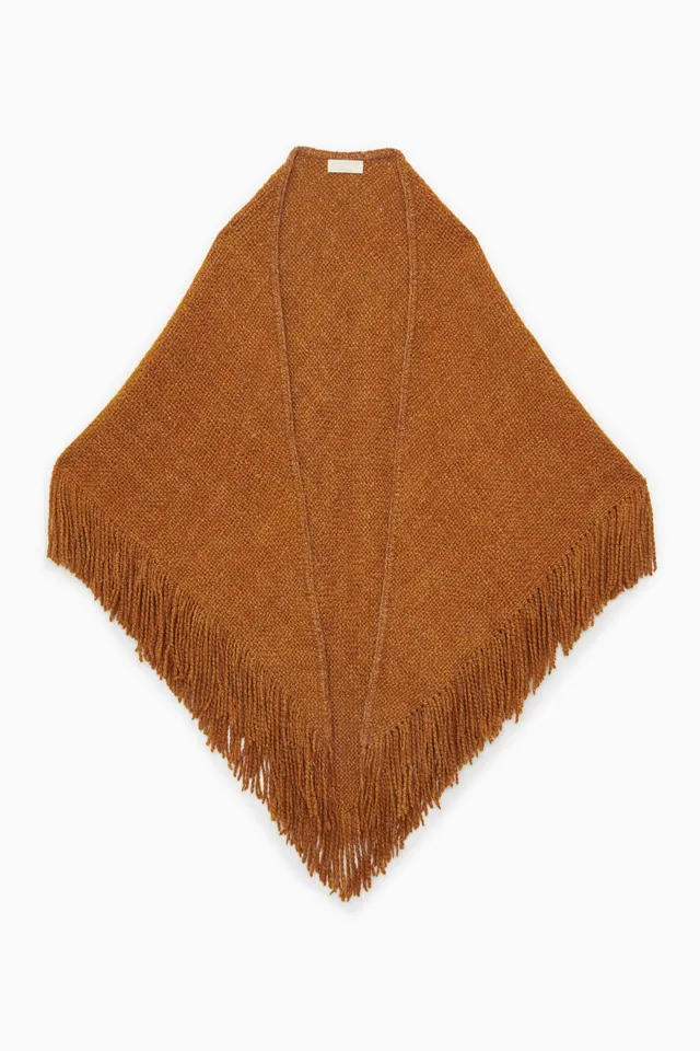 Ulla Johnson Martina Châle Laine Bronze Franges Taille Unique