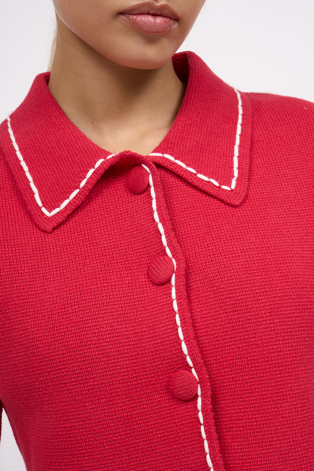 Paul & Joe Fanfan cardigan milano coton rouge
