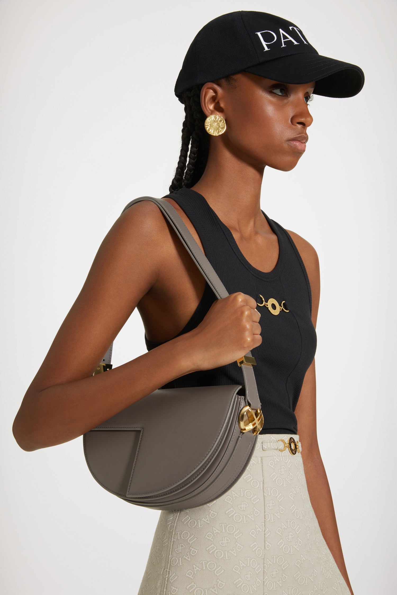 Patou Le Patou BA001 sac cuir Storm gris bandoulière