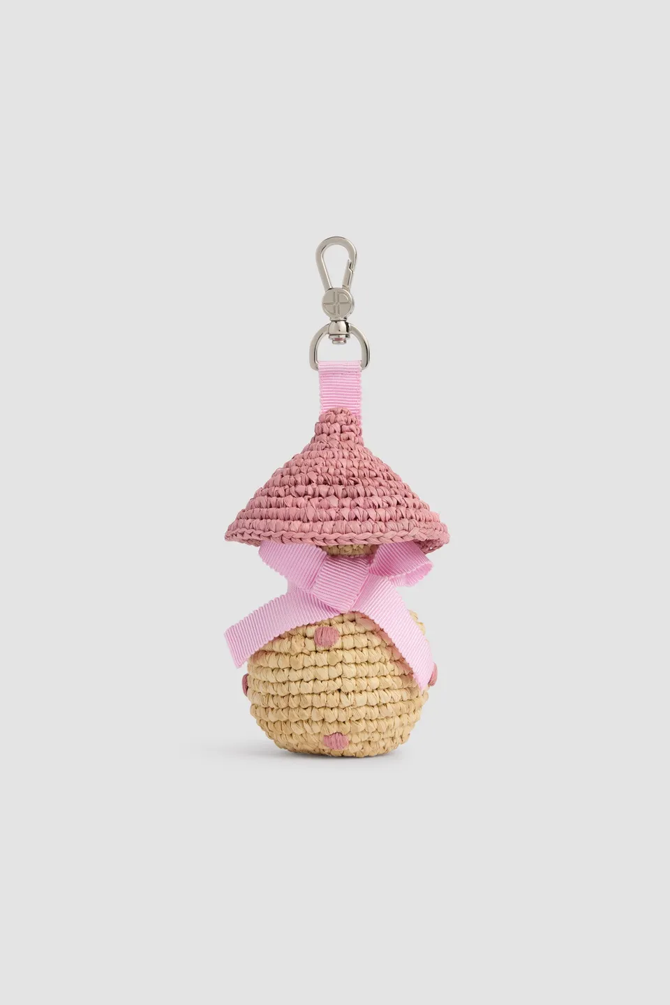 Patou AC139 breloque raphia rose Candy Pink silhouette