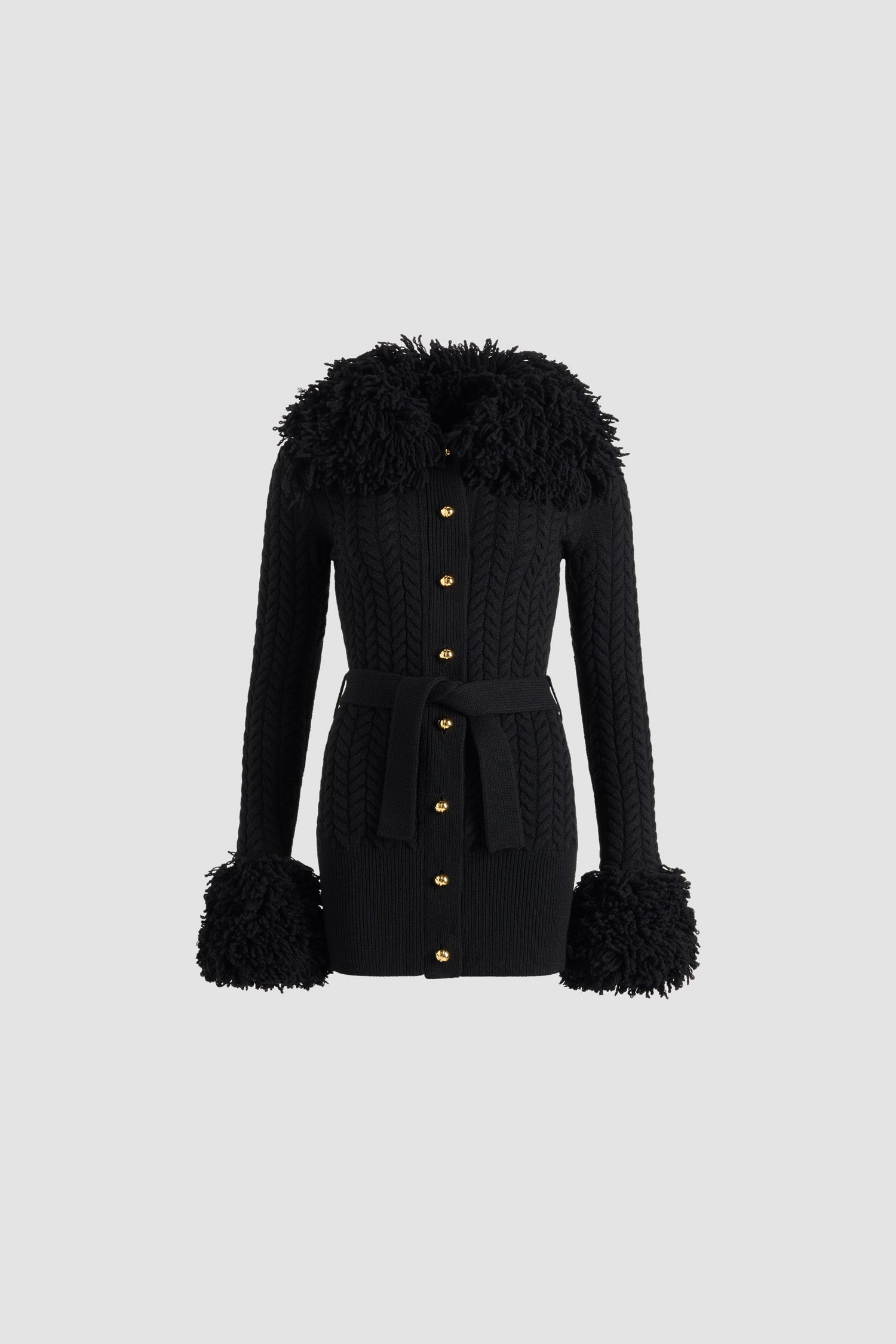 Patou Knitwear cardigan KN2828041999B laine noir à franges