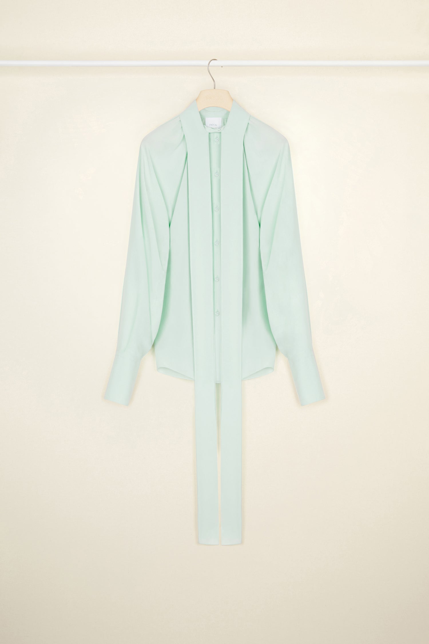 Patou P22BL0150013702G blouse verte soie Water Green