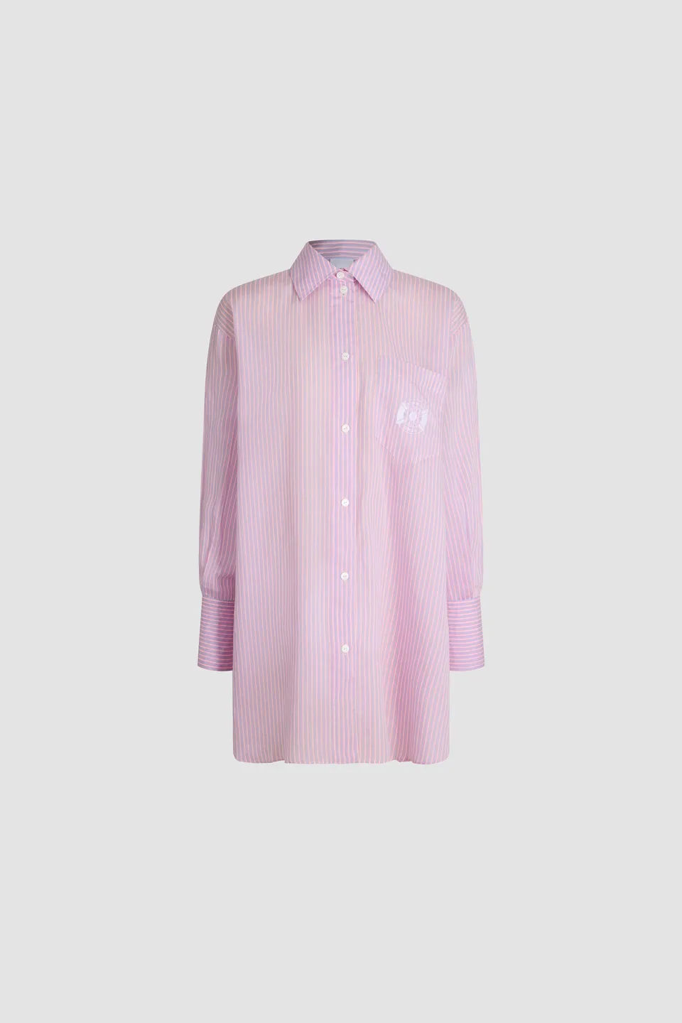 Patou SP076 chemise rayée rose Eden lyocell soie