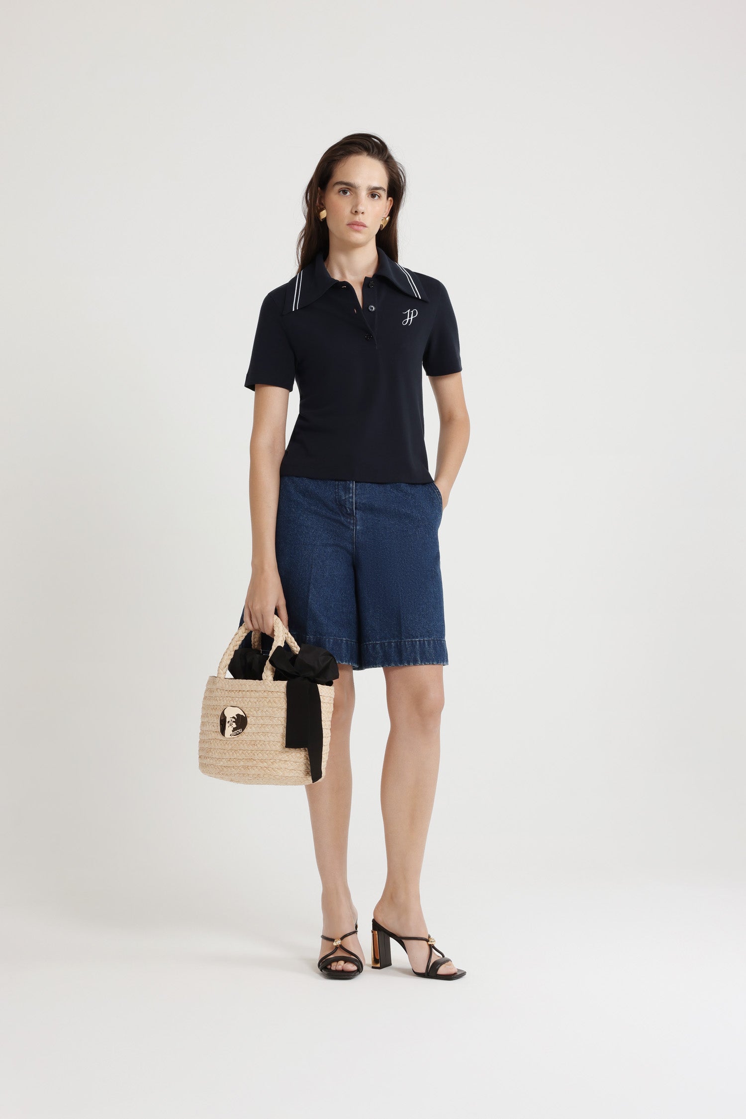 Patou JE1429975699N polo piqué Navy Black coton bio