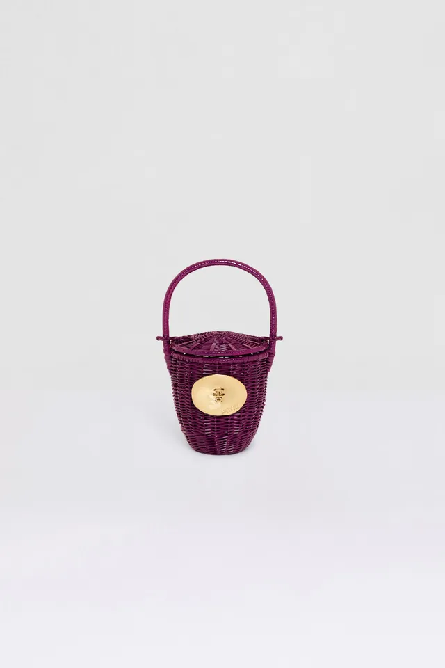 Patou Bags AC003 sac seau osier violet anémone