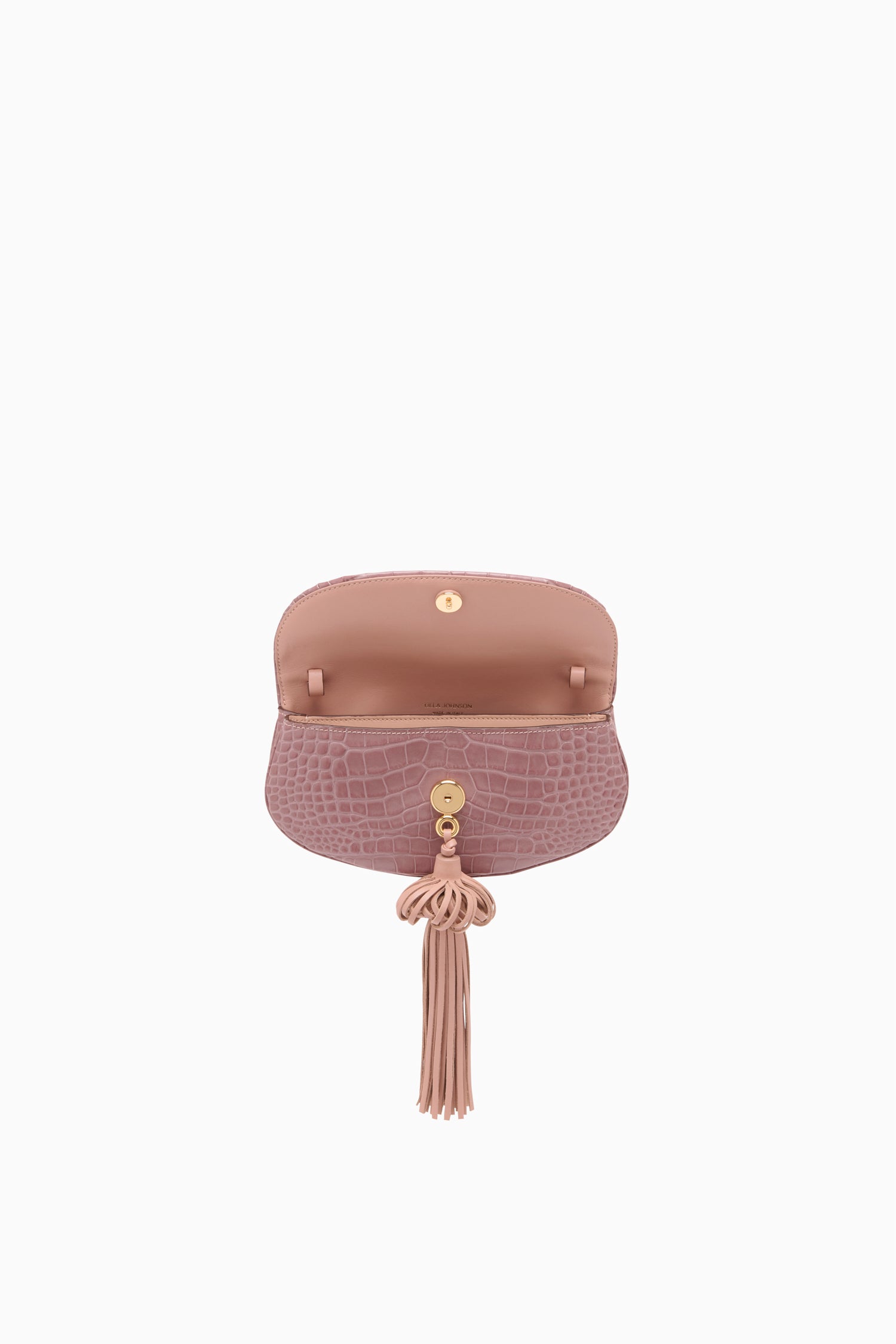 Ulla Johnson Paloma Flap Tassel sac rose Rosa pompon