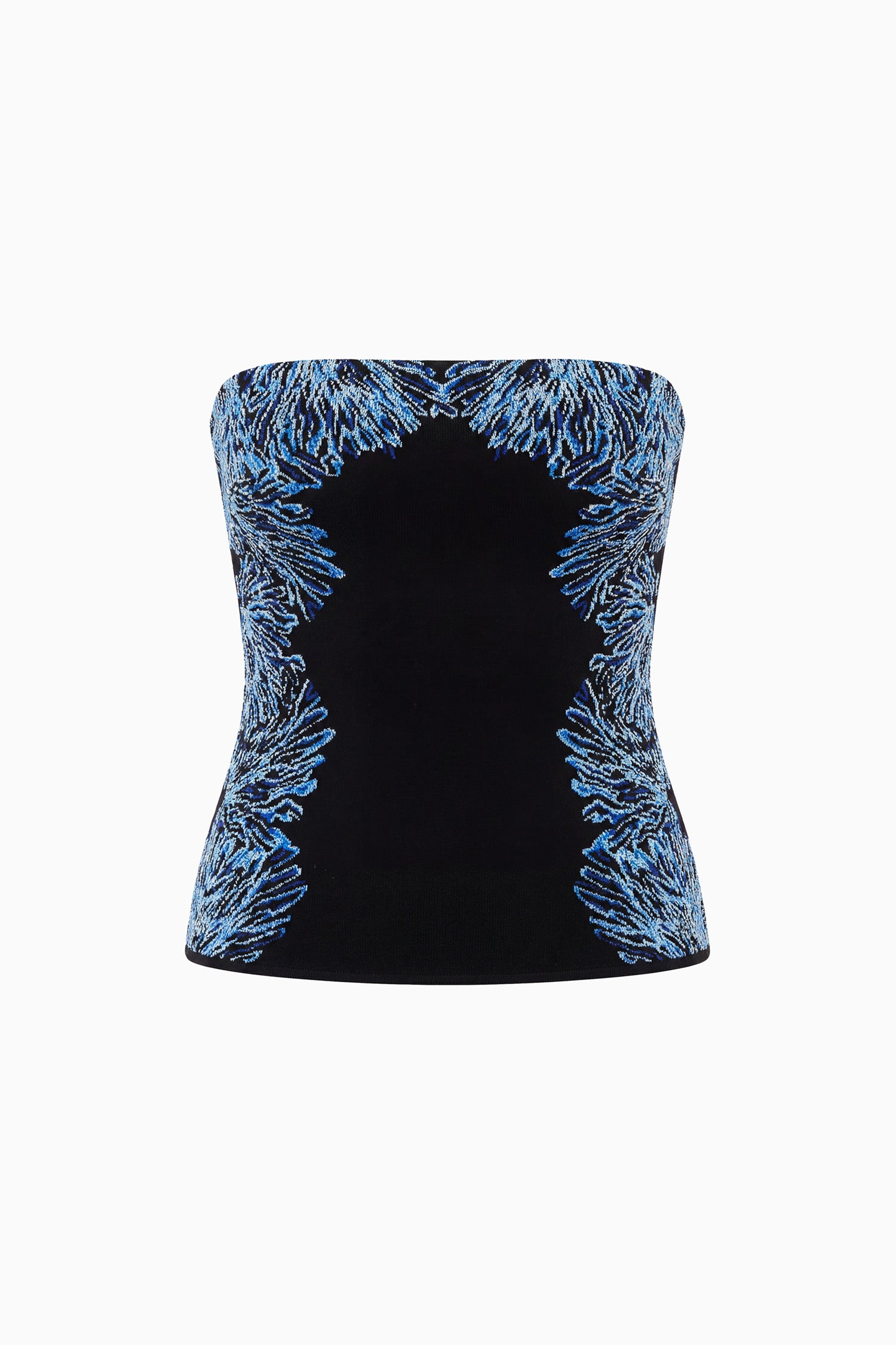 Ulla Johnson Madelie top bustier jacquard bleu lapis